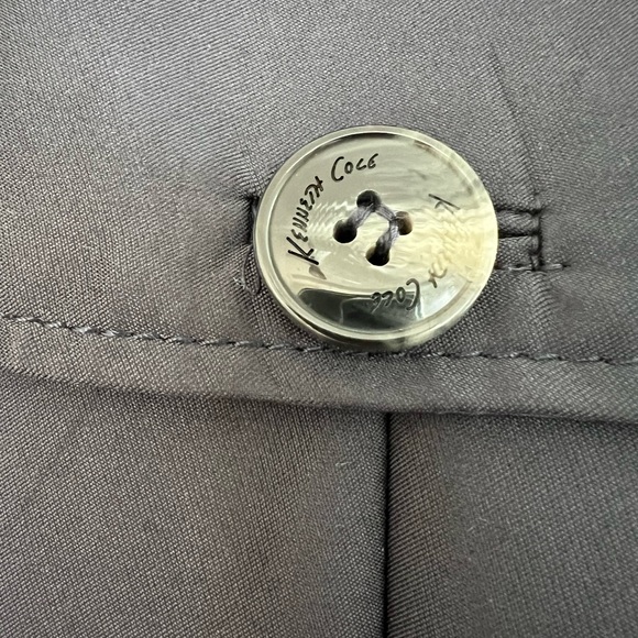 New Kenneth Cole Belted Trench Coat with pleats Navy blue size Small - Picture 5 of 7